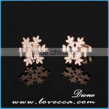 2017 New Arrival 316L Stainless Steel Snow Flower Earring Stud Earring for Teens Women photo-4