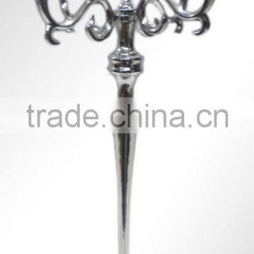 Silver Finish Aluminum Polish Five Arms Candelabra photo-4
