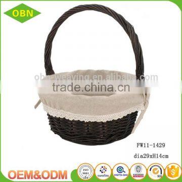 Custom 100% Handmade Eco-friendly Handled Colorful Fancy Natural Wicker Gift Easter Basket With Liner photo-5