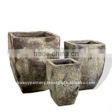 Ancient Glazed Pot, antique outdoor planter