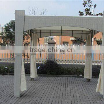 Poly Rattan Gazebo With Curtain photo-4