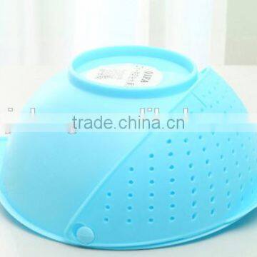 Plastic Folding Basket Drain Rack for Fruit,collapsible Colander Strainer photo-4