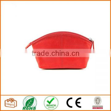 Leather Cosmetic Pouch Red