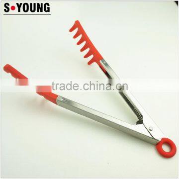 14069 Kitchen and Barbecue Grill Tongs Silicone Noodles PastaLocking Food Tong Salad Tongs photo-3