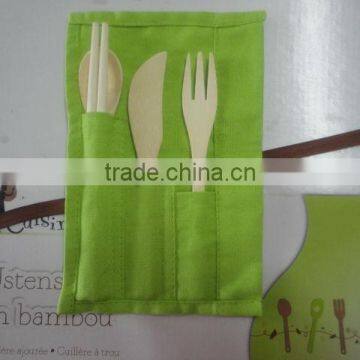 2017 hotest bamboo flatware set for camping