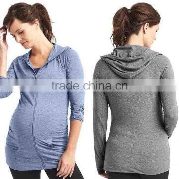 Maternity Clothes Manufacturers Women Fashion Long Sleeve Plain Dyed Custom Hoodies