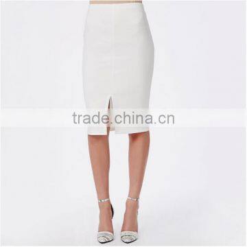 2016 wholesale office women skirts sexy midi front split half skirt for girl