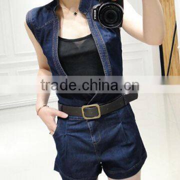 adult denim shorts jumpsuit shorts for woman