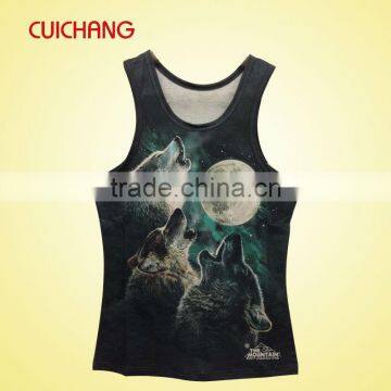 singlet, tank top, muscle tank, full print singlet,wholesale 3d polyester heat transfer gym singlets YDBX-007