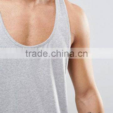 Cheapest High Quality New Design Summer Cool Custom Grey Color Gym Wear Comfortable Cotton Polyester Casual Men's Sport Vest photo-3