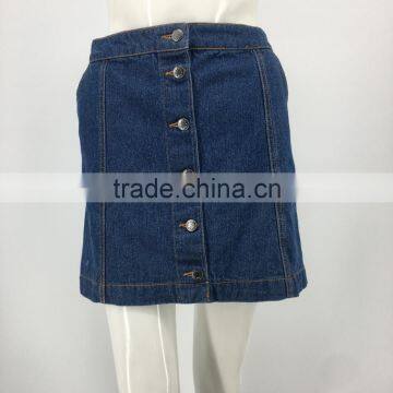 Ladies latest model botton-up pencil wrap denim skirt