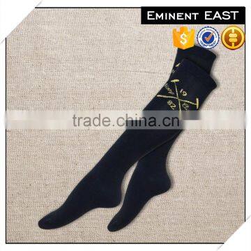 Golden lurex thermolite winter warm black knee high socks