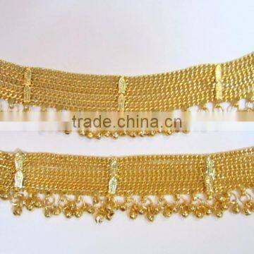GOLD Tone Chain ANKLET PAYAL Foot Bracelet photo-2