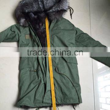 CX-G-P-04 2016 Women's Fashion Clothes Fox Fur Lined Winter Parka With Fur Hood photo-5