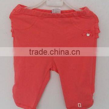 2016 Girls Embroidered Pink Color Pant for Summer