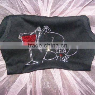 Wholesale Custom Bride To Be Bling Tank Top Women's Cotton Lace Vest Wedding photo-6