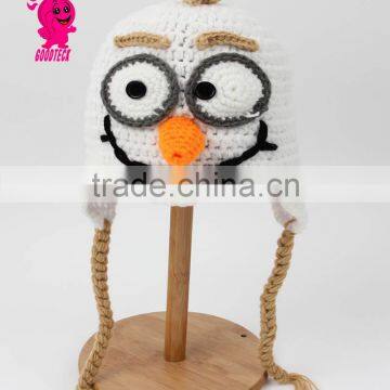 2015 hot sale Hand hook A funny face baby wool hats, Color matching hats