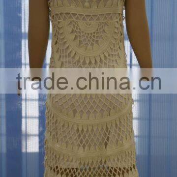 Latest Machine Crocheted Ladies Sleeveless Long Evening Dress photo-2
