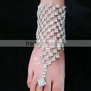 High end crystal foot jewelry unique rhombus crystal anklet luxury crystal wedding anklet