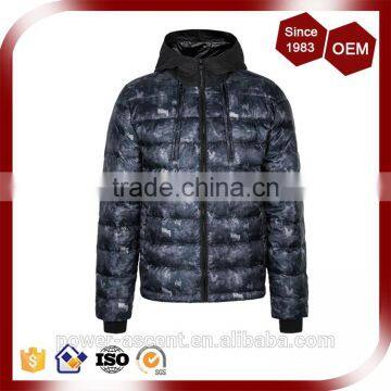 Men's Camo-print Polyester Shell Quilted Padding Winter Jacket