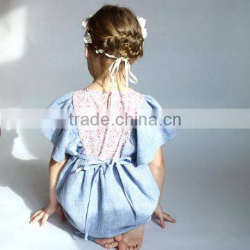 Vintage Floral Printing 100% Linen Girls Fancy Dresses 3-5 Year Old Girl Dress Kids Clothing Wholesale photo-3