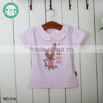 Kids 100% cotton summer custom printing t-shirt baby clothes for girl