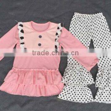 Wholesale Happy Fall Halloween Boutique Sets Baby Girls Outfit Wholesale Boutique Outfit Orange Dress Ruffle Pant Remake Outfits photo-2