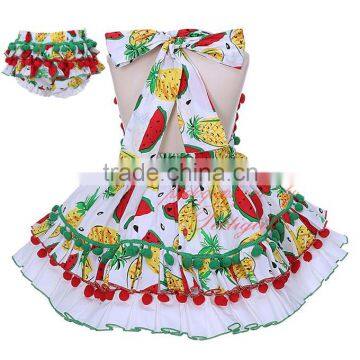 Watermelon Spanish Flower Girl Dress With Bonnet and Knickers photo-3
