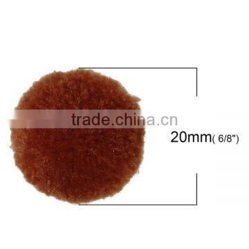 Cashmere Pom Pom Balls DIY Craft Decoration Brown Round 20mm Dia. photo-2