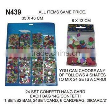 N439 24SET CONFETTI SEQUINS HANG CARD