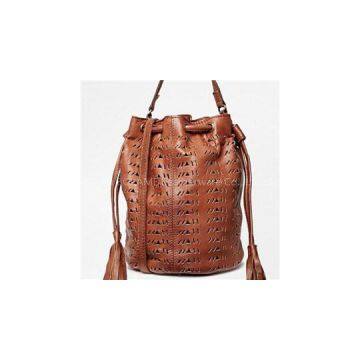 Laser Leather Bucket Bag