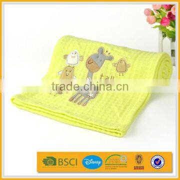 baby elephant embroidery organic bamboo swaddle blanket