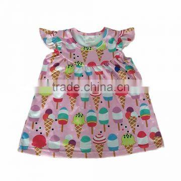 bulk wholesale kids clothing ice-cream pattern design clothes for baby girl flutter sleeve baby clothes cotton