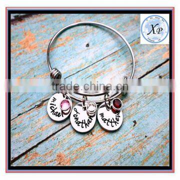 High Quality Custom Shape Hand Stamped Mother's Bracelet in Bracelets & Bangles photo-2