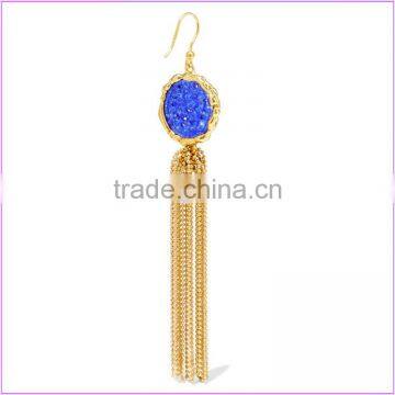 Latest Design Fashion Jewelry Gold Plated Long Tassel Earring For Women photo-2