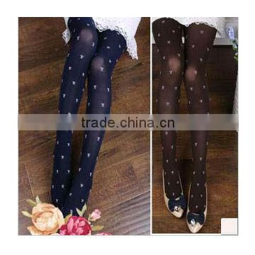 HUE Fashion Winter Fleece Lined Winter Sheer Large Women Nude New Navy Blue Brown Polka Dots Bow Diamond Women Tights