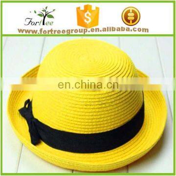 Women Summer Spring Derby Bowler Hats Straw Round Brim Beach Sun Hats photo-5
