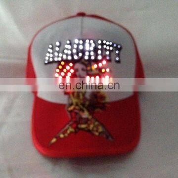 Cotton & poly mesh various color LED Baseball Cap patchwork Party led light Caps Christmas hat