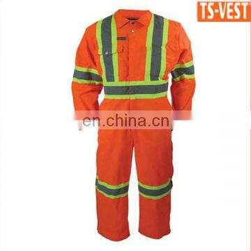 Hot sell long-sleeve workwear fireproof reflective safety coverall