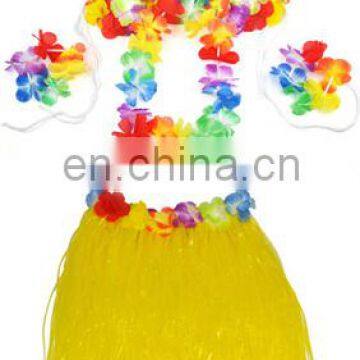 Yellow hula skirt sexy hawaiian theme party costumes with top quality GT2037