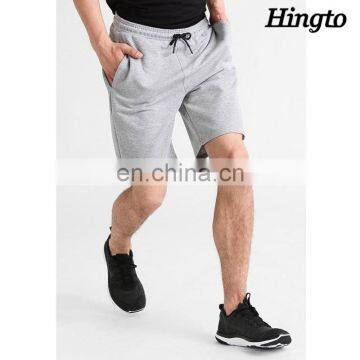 Grey color regular cotton men sports shorts
