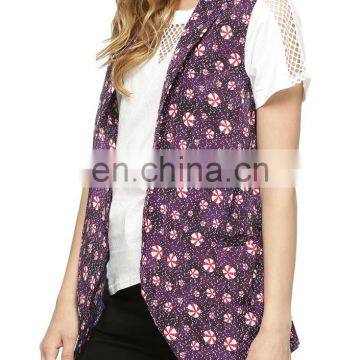 Beautiful spring break peppermint print sleeveless vest for women