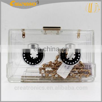 ShenZhen ladies new wholesale the tape pattern acrylic clutch