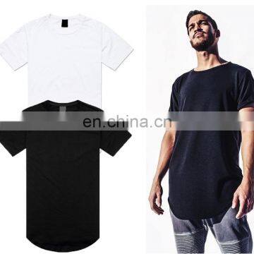 Longline cotton t shirt/elongated t shirt/longline round bottom t shirts - Round Bottom Elong