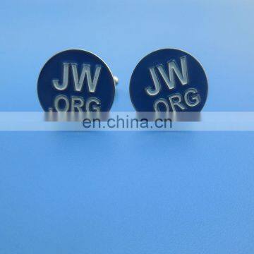Custom Blue Jw.org Cufflinks Logo Engraved jw Round Cufflinks & Tie Clip Sets photo-2