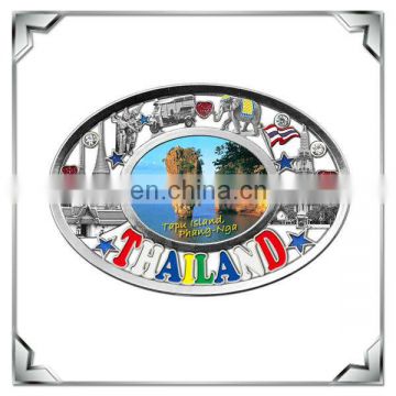 Enamel effect zinc alloy plate thailand souvenir