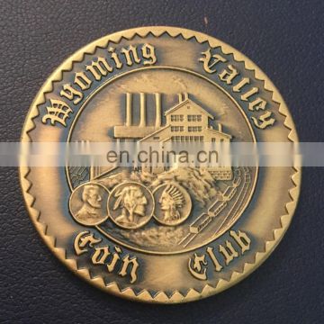 Souvenir brass embossed old coin