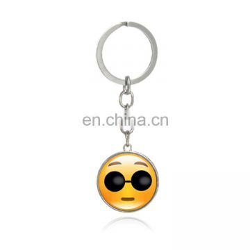 round shape mini epoxy finished face emoji keychain