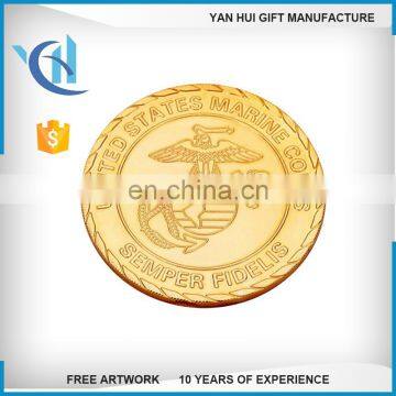 Promotional gift zinc alloy custom fake gold coins