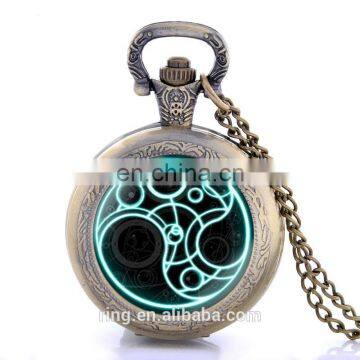 New Black Doctor Who Design Pocket Watch Necklace Vintage Pendant Quartz Unisex Pocket Watch Wholesale Fast Shipping photo-3